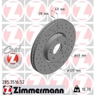 Тормозной диск ZIMMERMANN 906123 285351652 8 I10W