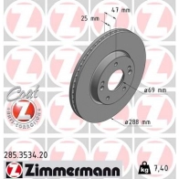 Тормозной диск ZIMMERMANN Hyundai i30 (PDE, PD) 3 Хэтчбек 1.6t CRDi 136 л.с. 2016 – наст. время 285353420 W ER7I