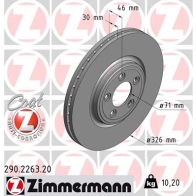 Тормозной диск ZIMMERMANN 290226320 DQK6 TRU Jaguar S-Type (X200) 1 Седан 2.5 V6 200 л.с. 2002 – 2007