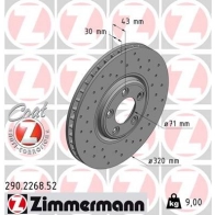 Тормозной диск ZIMMERMANN 290226852 F5X BMXM 906165