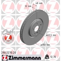 Тормозной диск ZIMMERMANN 9 S03RA0 Jaguar XF (X260) 2 Седан 2.0 D AWD 241 л.с. 2017 – наст. время 290227020