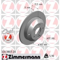 Тормозной диск ZIMMERMANN 320380720 906222 1 6CJZM