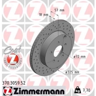Тормозной диск ZIMMERMANN 370305952 K GIM81I 1211190891