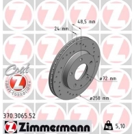 Тормозной диск ZIMMERMANN BWR KXU 370306552 906257