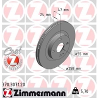 Тормозной диск ZIMMERMANN 2CLZ M 906264 370307120