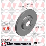 Тормозной диск ZIMMERMANN Mazda 3 (BL) 2 Хэтчбек 2.3 MPS Turbo 260 л.с. 2009 – 2014 370308420 B41U02 Z