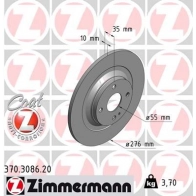 Тормозной диск ZIMMERMANN 906288 370308620 ZT06 Z3