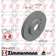 Тормозной диск ZIMMERMANN 370440320 0 RRQ995 1425077167