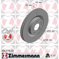 Тормозной диск ZIMMERMANN 380211820 7F WDOE 1437876414