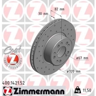 Тормозной диск ZIMMERMANN 400142152 NJ2 SPR 906392