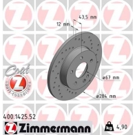 Тормозной диск ZIMMERMANN EZL18 P5 Mercedes C-Class (W202) 1 Седан 2.5 C 250 D (2025) 113 л.с. 1993 – 2000 400142552