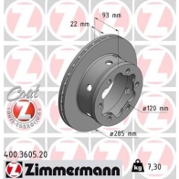 Тормозной диск ZIMMERMANN 400360520 K B2NG9 906471