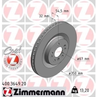 Тормозной диск ZIMMERMANN 906529 2ZDH G7 400364920