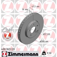 Тормозной диск ZIMMERMANN FC94X W 400.3651.20 906532