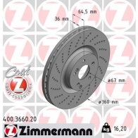 Тормозной диск ZIMMERMANN Mercedes C-Class (C204) 3 Купе 6.2 C 63 AMG (2077) 507 л.с. 2012 – наст. время 400366020 E8G GCKD