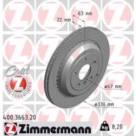 Тормозной диск ZIMMERMANN 400366320 Z QGK2V6 906549