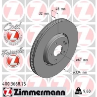 Тормозной диск ZIMMERMANN 400366875 0 7MCW 906556