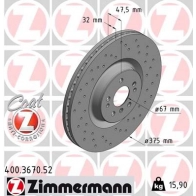 Тормозной диск ZIMMERMANN 400367052 YKXK VT 906559