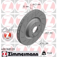 Тормозной диск ZIMMERMANN 400368120 O XNCRN 906575