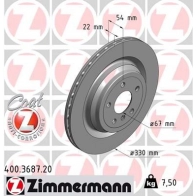 Тормозной диск ZIMMERMANN 906582 400368720 D33 QZ
