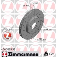 Тормозной диск ZIMMERMANN 400369552 C7M K0 906592