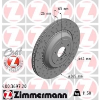 Тормозной диск ZIMMERMANN 400369720 D3O 83 Mercedes M-Class (W164) 2 2005 – 2011