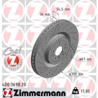 Тормозной диск ZIMMERMANN 906595 YNC8 7G 400369820