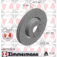 Тормозной диск ZIMMERMANN 8MMA 1 Mercedes SL-Class (R231) 3 Кабриолет 3.0 400 (2366) 367 л.с. 2016 – 2025 400552820