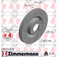 Тормозной диск ZIMMERMANN 400554820 8 BI4FK1 1437879646