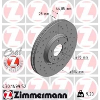 Тормозной диск ZIMMERMANN 430.1499.52 V NK09 906721