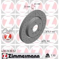 Тормозной диск ZIMMERMANN 9JHO HR 430263052 906792