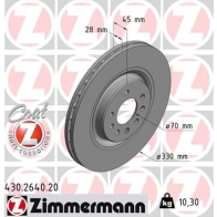 Тормозной диск ZIMMERMANN 430264020 Opel Corsa (E) 5 Хэтчбек 1.4 (08. 68) 75 л.с. 2014 – 2025 UHTB8R K
