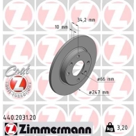Тормозной диск ZIMMERMANN 440203120 6V5U6 4 906876