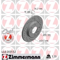 Тормозной диск ZIMMERMANN RBM 91 440203152 906877