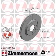 Тормозной диск ZIMMERMANN 440.3105.20 Citroen C3 Aircross 1 (2R, PF1) Кроссовер 1.6 BlueHDi 115 (2CBHxH) 115 л.с. 2017 – наст. время ELXAV D