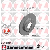 Тормозной диск ZIMMERMANN 440313120 906929 9X BE9W
