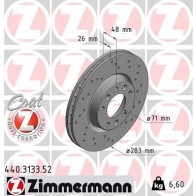 Тормозной диск ZIMMERMANN 906933 440313352 Y CUWRXO