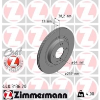 Тормозной диск ZIMMERMANN 440313620 1 H9DFV 1425077196