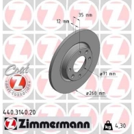 Тормозной диск ZIMMERMANN 1440004157 XSU8B Y 440314020