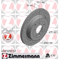 Тормозной диск ZIMMERMANN 450520352 M7F AXFW Land Rover Range Rover Sport 1 (L320) Внедорожник 2.7 D 4x4 190 л.с. 2005 – 2013