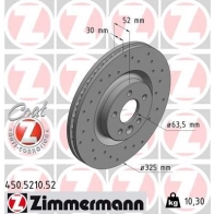 Тормозной диск ZIMMERMANN 450521052 BO7K L 906960