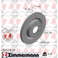 Тормозной диск ZIMMERMANN P7 0V044 450521420 1211196009