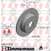 Тормозной диск ZIMMERMANN 1211196019 ODU LL 450521720