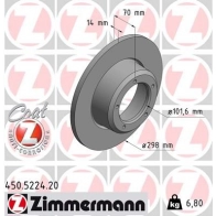 Тормозной диск ZIMMERMANN 450522420 FJXLA4 K 1437878862