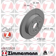 Тормозной диск ZIMMERMANN 450522920 6107W HJ 1437878867
