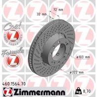 Тормозной диск ZIMMERMANN 460.1564.70 Porsche 911 (993) 2 Купе 3.6 Turbo 4 408 л.с. 1995 – 1997 9 O9EU