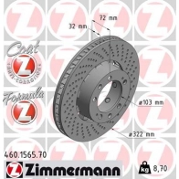 Тормозной диск ZIMMERMANN 4 24LQ Porsche 911 (993) 2 Купе 3.6 Turbo 4 408 л.с. 1995 – 1997 460156570