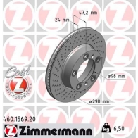 Тормозной диск ZIMMERMANN 460.1569.20 FNXXU 0Y 907038