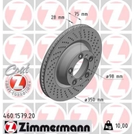 Тормозной диск ZIMMERMANN X3 M3JKF 460157920 Porsche 911 (997) 4 Купе 3.8 Turbo S 530 л.с. 2010 – 2012