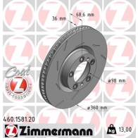 Тормозной диск ZIMMERMANN 907050 460158120 HLSZK P